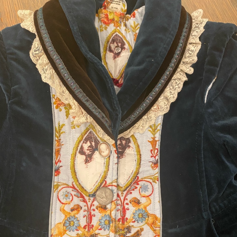 JOTTUM Rembrandt Prussian Blue Velvet Bellini Coat size 10 Y - Picture 4 of 16